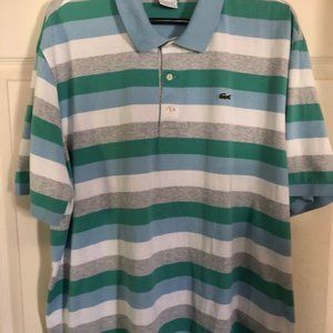 Men's Lacoste Striped Short Sleeve Polo sz 8
